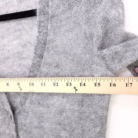 J. Crew Cardigan Womens Size Small Gray Mohair Wool Blend Business Button Up - Picture 12 of 13